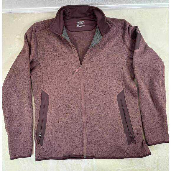 Arc’teryx Women’s Large Burgundy Full Zip Fleece Jacket Outdoor Techwear - Picture 5 of 6